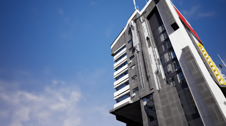 MHX Digital Media: A sci-Fi tower rises above the clouds in this example of real-time technology using Unreal Engine 5.